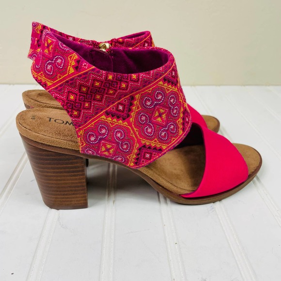 Toms Majorca Tapestry Pink Sandals size 9 - Picture 2 of 12